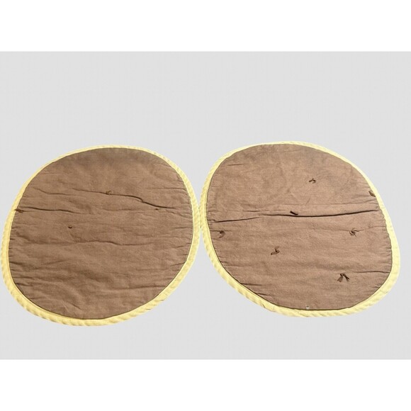 Set of 4 Vintage Handmade Placemats MCM 1960s Brown & Yellow Floral Roses - Picture 6 of 11